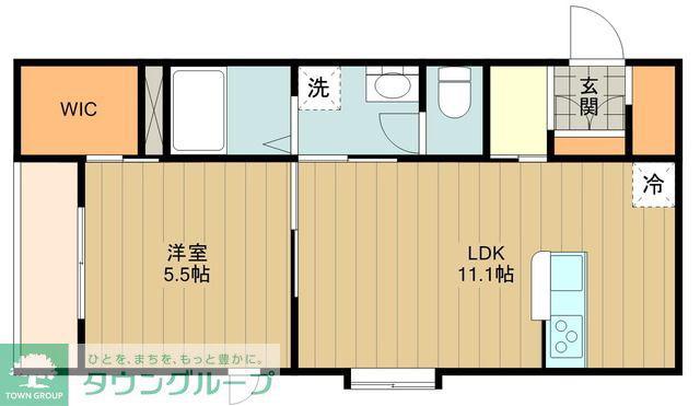 ミルティーユ(1LDK/2階)の間取り写真