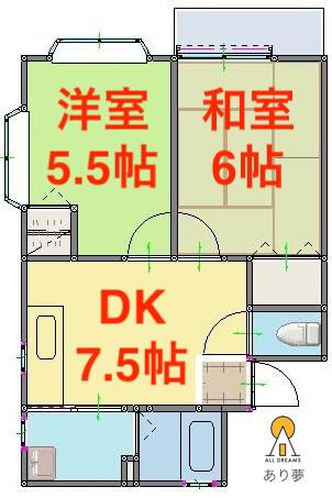 リレイション氷取沢II(2DK/1階)の間取り写真