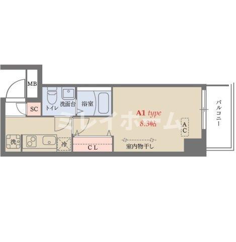 DELCCS梅屋敷(1K/1階)の間取り写真