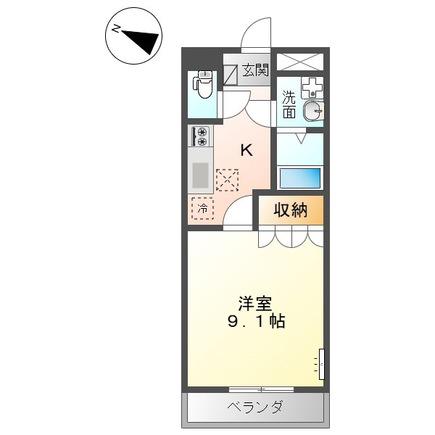 ディアドリーム(1K/1階)の間取り写真