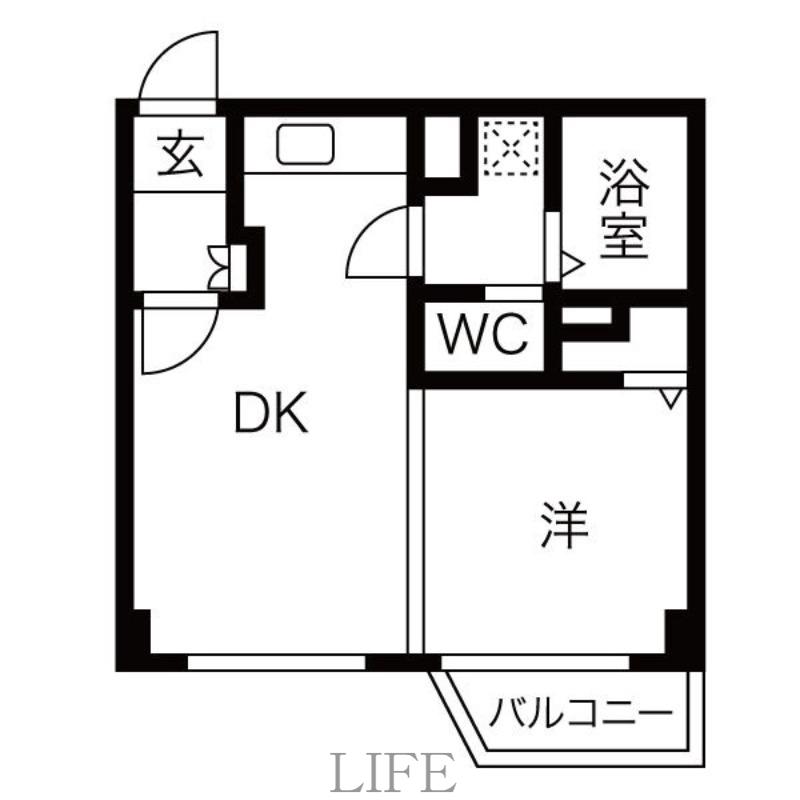 ハウスオブリザ中の島3(1DK/4階)の間取り写真