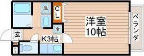 サンヴィレッジ泉崎(1K/2階)の間取り写真
