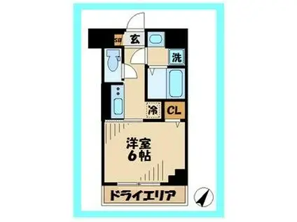 アイルイムーブル百合ヶ丘(1K/1階)の間取り写真