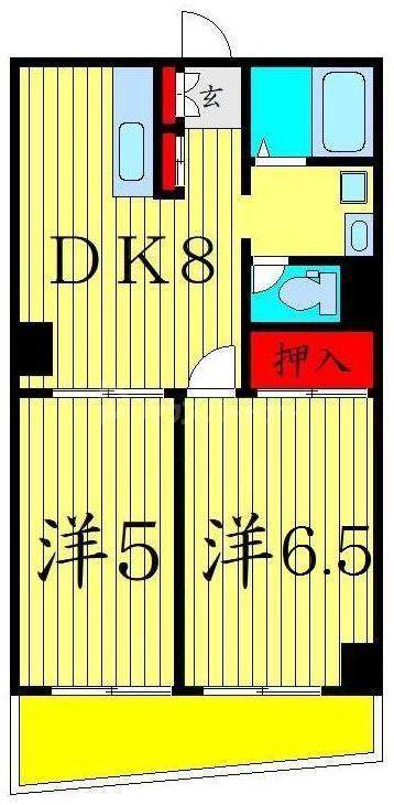 メゾン伊東(2DK/6階)の間取り写真