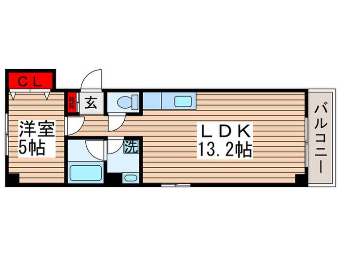 行徳倶楽部(1LDK/5階)の間取り写真