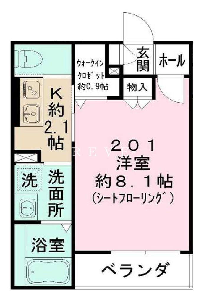 MINARIA(1K/1階)の間取り写真
