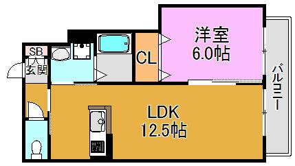 Y・Mコート長田(1DK/1階)の間取り写真