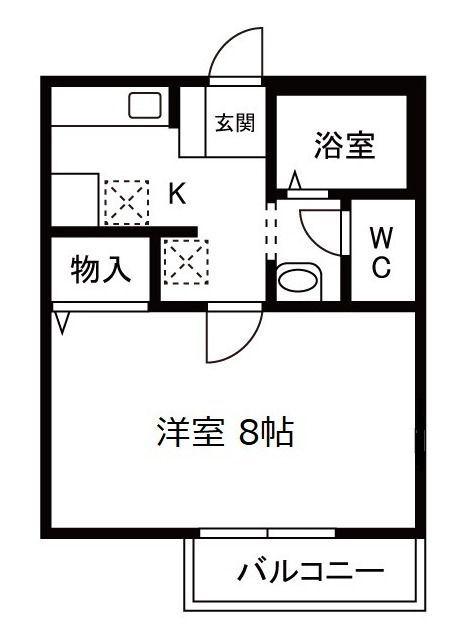 PROGRESS MAKI(1K/2階)の間取り写真