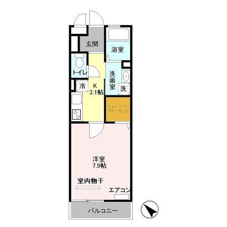 メゾンヴェール(1K/3階)の間取り写真