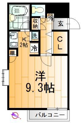 フラワーヒル稲毛海岸(1K/3階)の間取り写真