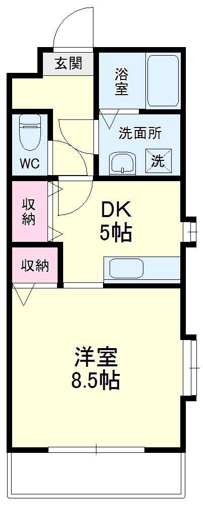 オリーブ住吉(1DK/4階)の間取り写真