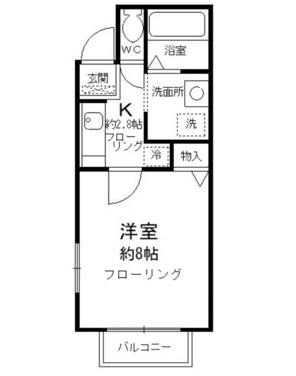 クレール国分寺(1K/1階)の間取り写真