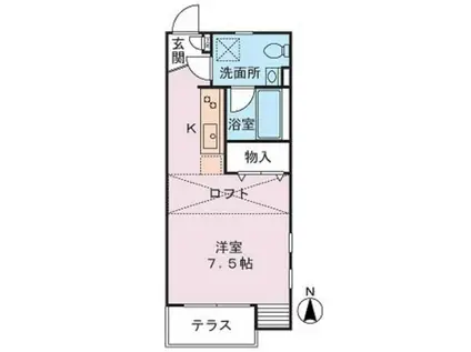 J-HANK FLATS(ワンルーム/2階)の間取り写真
