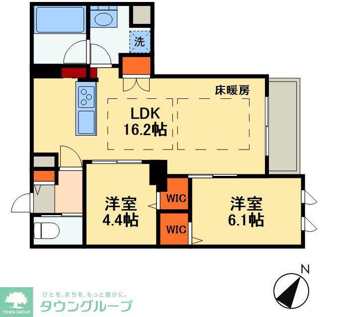 ヴィクトワール南流山(2LDK/4階)の間取り写真