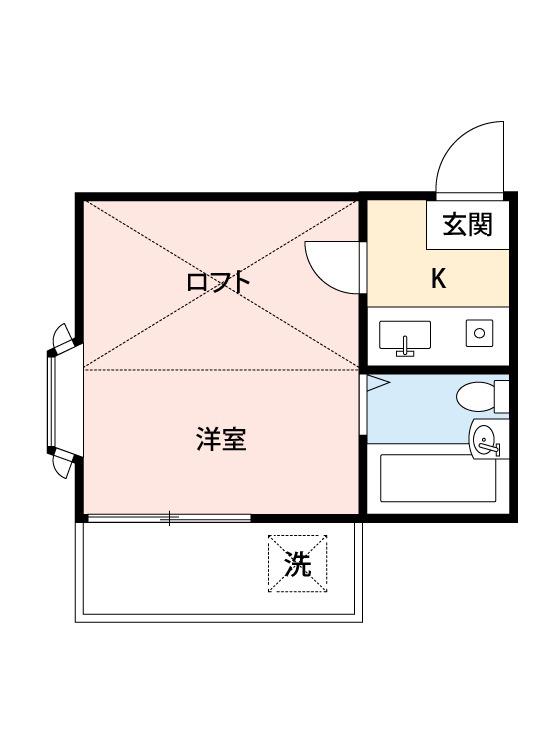 ライフピアリンクル(1K/2階)の間取り写真