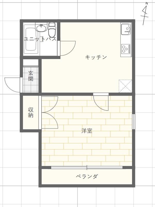 三葉ビル(1K/3階)の間取り写真