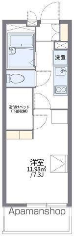 レオパレスコンパル唐湊 弐番館(1K/2階)の間取り写真