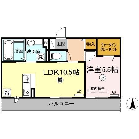 アヴァンスII(1LDK/3階)の間取り写真