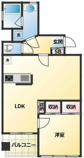 グランドメゾン阿佐谷(1LDK/4階)の間取り写真