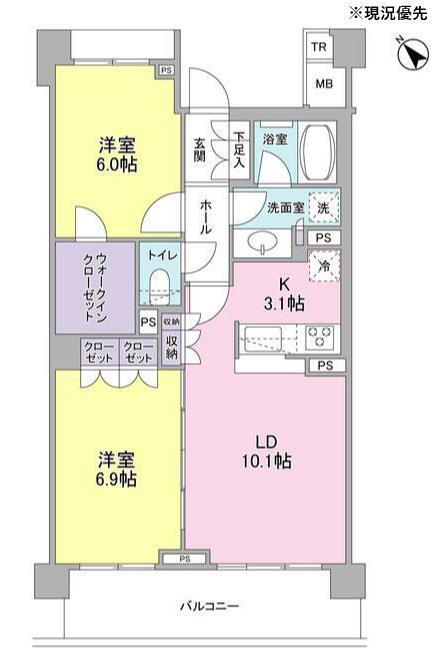 ブローテ大倉山(2LDK/3階)の間取り写真