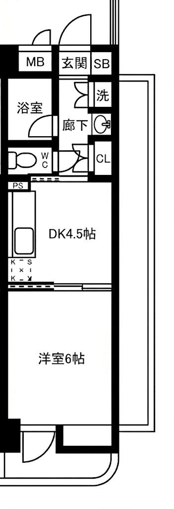 プレーネ西葛西(1DK/9階)の間取り写真