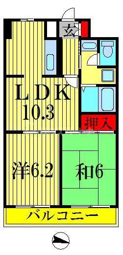 スカイフォーラム小岩(2LDK/10階)の間取り写真