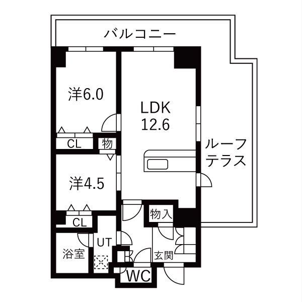 シティコート目黒4棟(2LDK/11階)の間取り写真