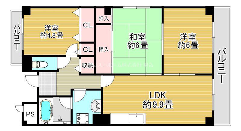 ルミエールイズミ(3LDK/1階)の間取り写真