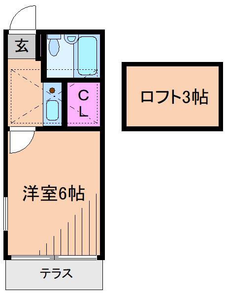 メイゾン綱島西(1K/1階)の間取り写真