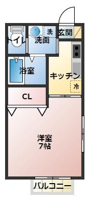 プチキャロット(1K/1階)の間取り写真