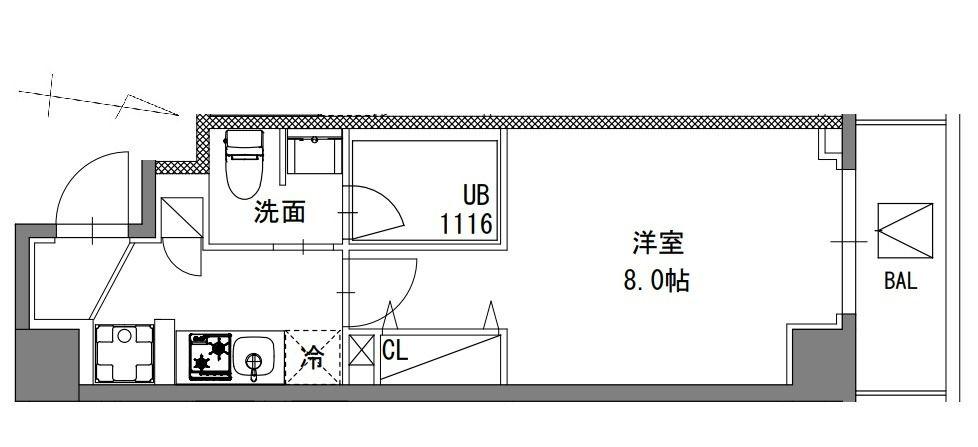 S-RESIDENCE東陽町FELIZ(1K/3階)の間取り写真