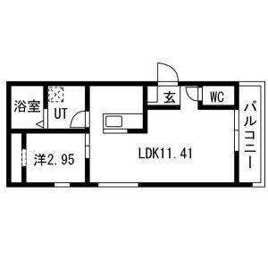 LAUREL大同町(1LDK/2階)の間取り写真