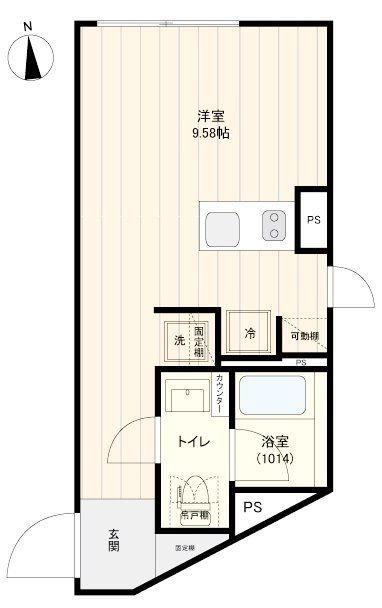 レクス武蔵小山(ワンルーム/4階)の間取り写真