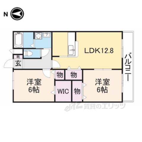 プレセランス山の辺(2LDK/2階)の間取り写真