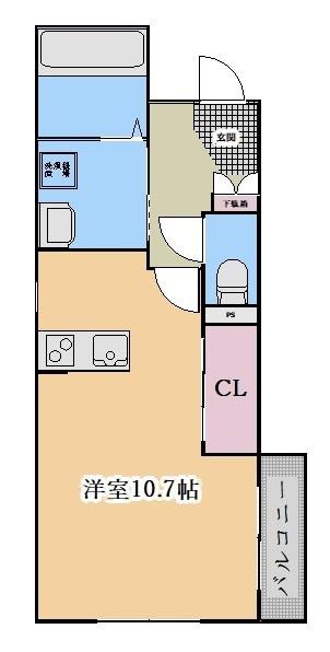 スターブル檀渓(ワンルーム/1階)の間取り写真