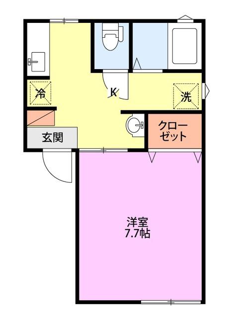 ヴィラ サンタモニカ(1K/2階)の間取り写真