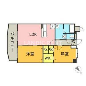 GOODHILL筥松(2LDK/4階)の間取り写真