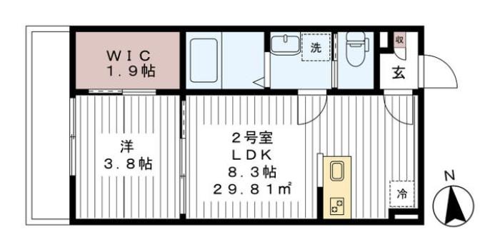 フォーシーズンズ新検見川(1LDK/1階)の間取り写真