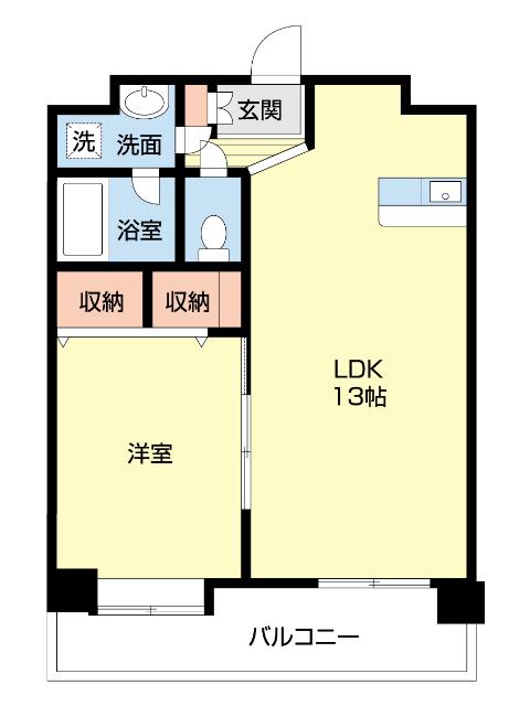 クレストリー長嶺南(1LDK/6階)の間取り写真