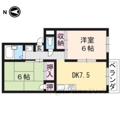 セジュール91(2DK/2階)の間取り写真