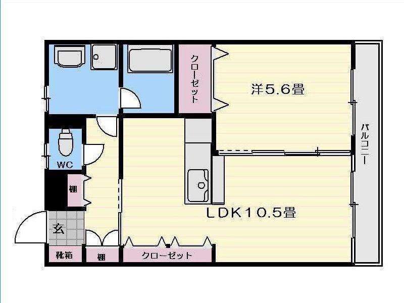 キャビンコート(1LDK/1階)の間取り写真
