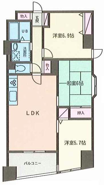 グレースレジデンス(3LDK/7階)の間取り写真