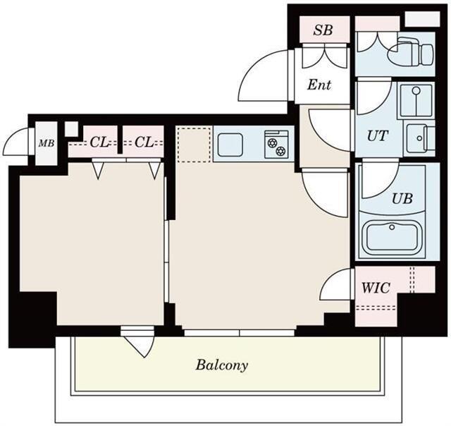 S-RESIDENCE錦糸町(1DK/7階)の間取り写真