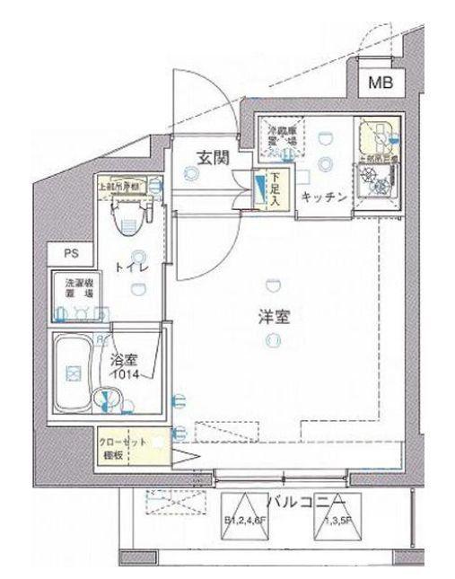 WISE LE-LION新宿中井(1K/7階)の間取り写真