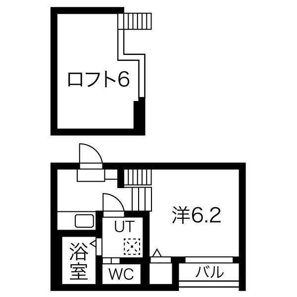 CATHBHARR車道(1K/1階)の間取り写真