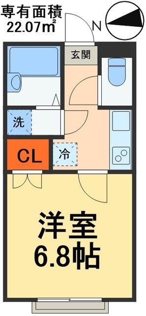 フェリシアガーデン(1K/2階)の間取り写真