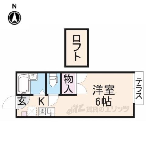 JUNⅠ(1K/2階)の間取り写真