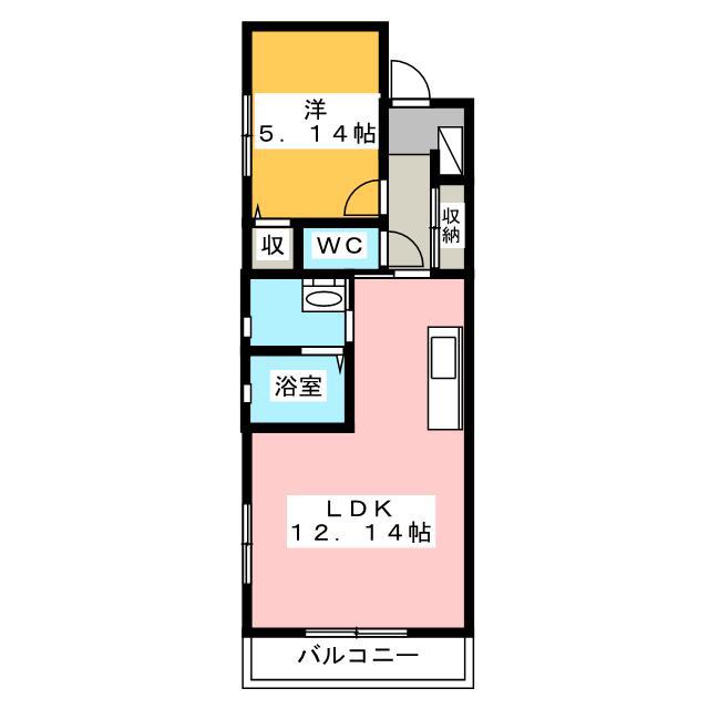 ハーヴェスト染地台II(1LDK/2階)の間取り写真