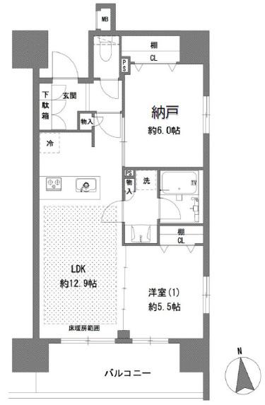 プライマル八王子横山町(1SLDK/7階)の間取り写真