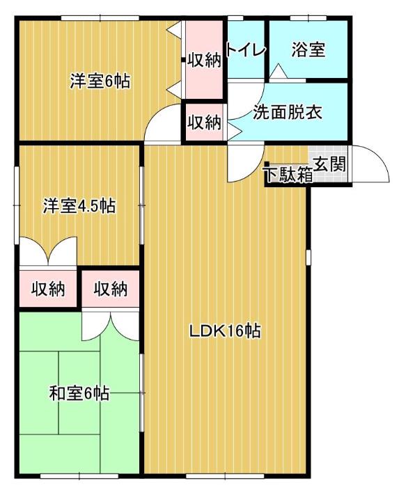 ＪＲ久大本線 久留米高校前駅 徒歩6分 2階建 築37年(3LDK/1階)の間取り写真